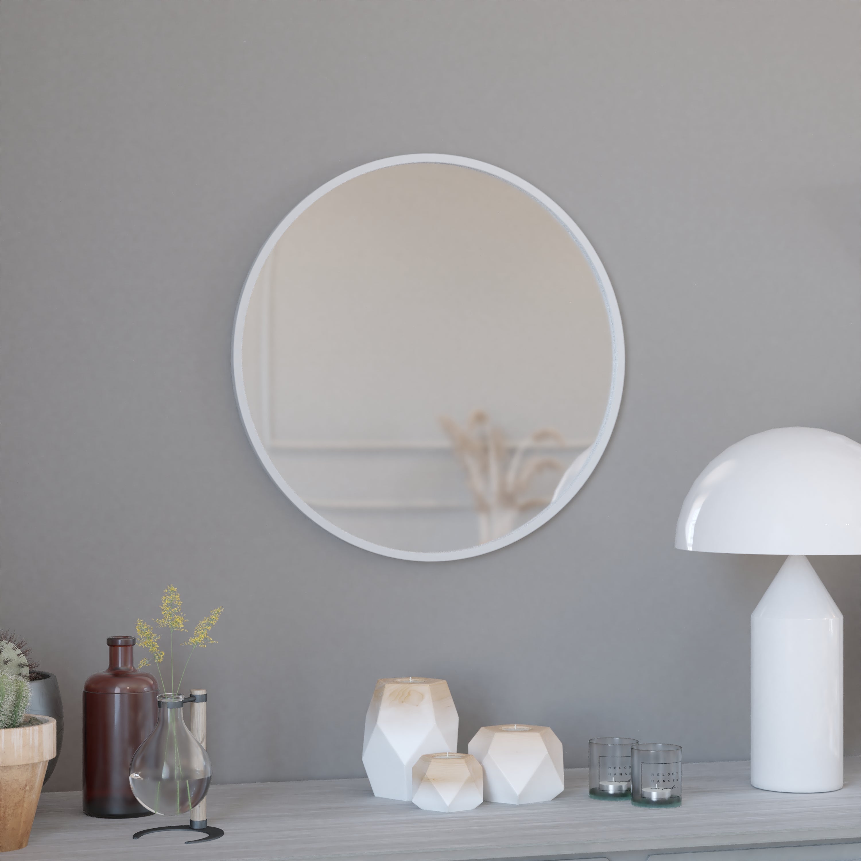 Monaco 24 Round Accent Wall Mirror In Silver With Metal Frame For Bat   0c83ed5bd95d7967b451ba351a97ea3e3688edf4 