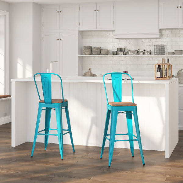 Teal colored bar discount stools