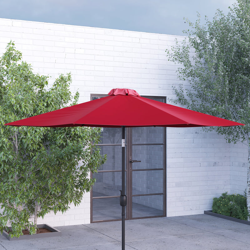 Bali 9' Round UV Resistant Outdoor Patio Umbrella With Height Lever And 33° Push Button Tilt