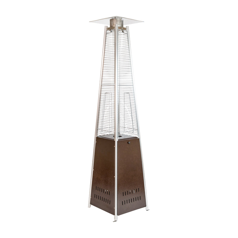 Stainless Steel Pyramid Shape Portable Outdoor Patio Heater - 7.5 Feet Tall in Bronze