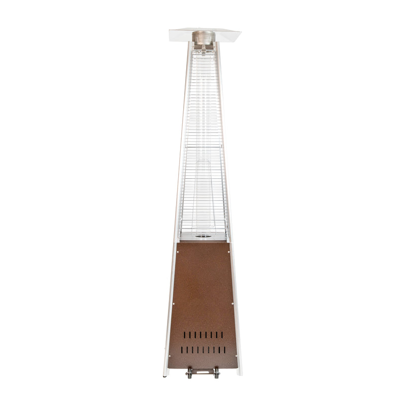 Stainless Steel Pyramid Shape Portable Outdoor Patio Heater - 7.5 Feet Tall in Bronze