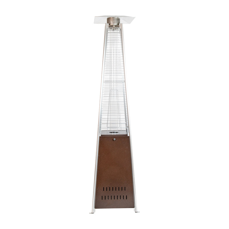 Stainless Steel Pyramid Shape Portable Outdoor Patio Heater - 7.5 Feet Tall in Bronze